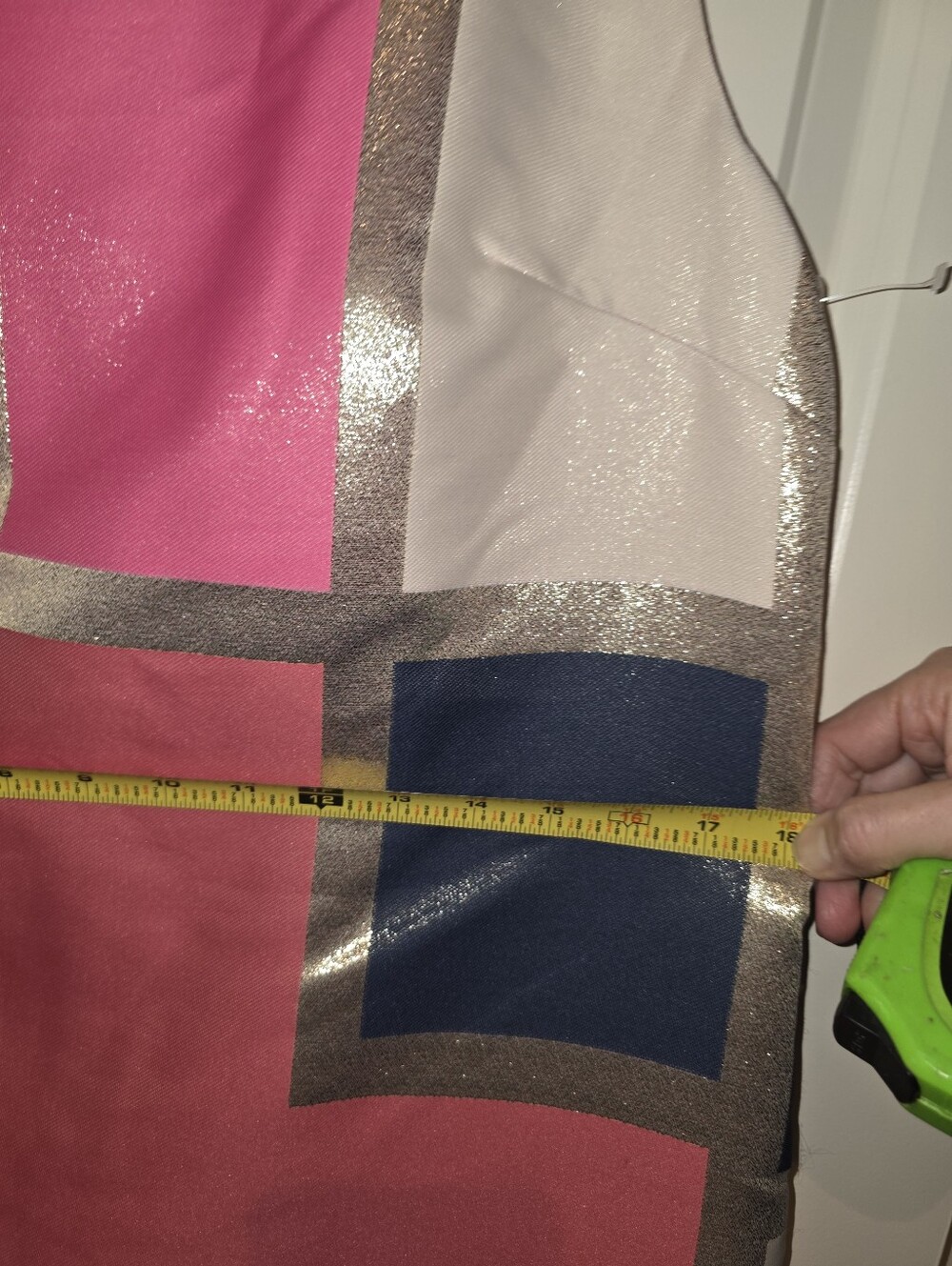 Colorblock Sleeveless Shift Dress in Coral, Pink, Navy & Cream - Picture 9 of 10